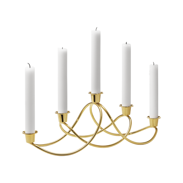 HARMONY CANDLEHOLDER 18 KT GOLD PLATED STAINLESS STEEL